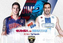 Se juega el segundo entre Quimsa y Regatas