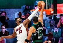 Miami ganó el primero ante Boston en suplementario