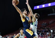 Bolmaro quedó al borde del doble doble Bolmaro atacando el aro en una nueva noche con los Stars de G League.