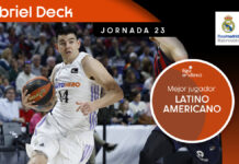 Gabriel Deck, Mejor Latinoamericano de la Jornada 23 Gabriel Deck, el Latino de la jornada en ACB.
