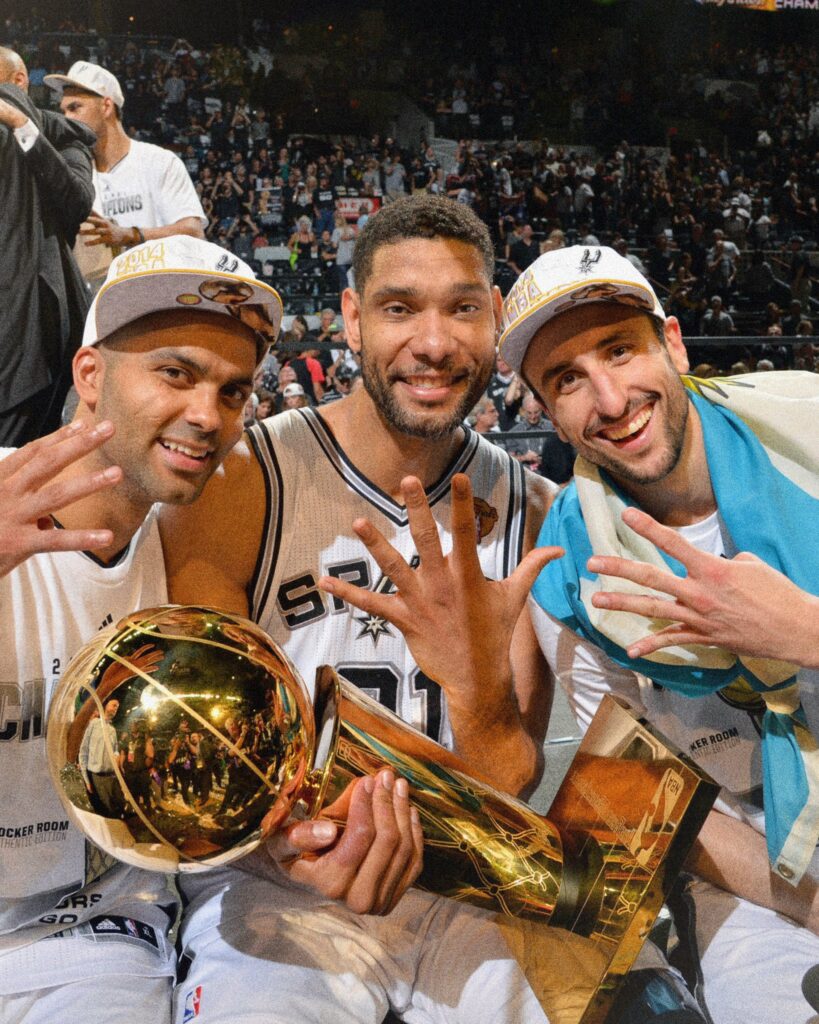 Manu Ginóbili, Tim Duncan y Tony Parker.