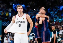 Serbia coronó un gran torneo con una medalla de bronce Serbia festeja tras el triunfo sobre Alemania.