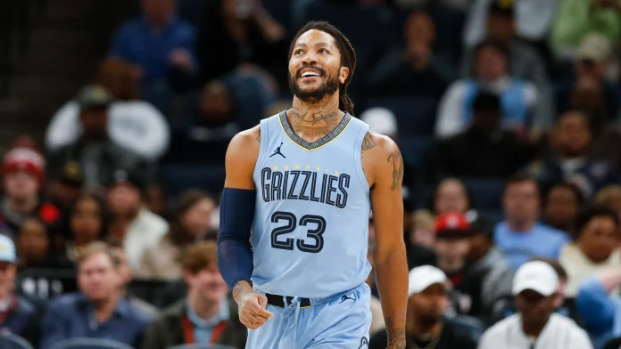 71939214007-231215-grizzliesvs-rockets-09 Derrick Rose tuvo sus últimos momentos en la NBA junto a Memphis Grizzlies.