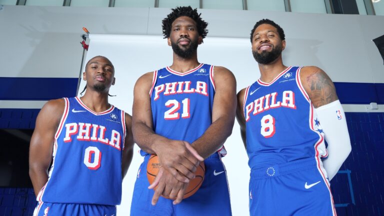 Maxey, Embiid y George, los destacados de los Philadelphia 76ers.