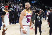 Los Warriors vencieron a los Timberwolves con un gran Stephen Curry: lo mejor del miércoles Stephen Curry festeja luego del triunfo de los Warriors en Minnesota.