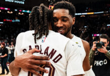 Cleveland venció a Oklahoma en el mejor partido de la temporada: lo mejor del miércoles Garland y Mitchell se abrazan luego del triunfo de Cleveland ante OKC.