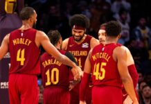 Los Cavaliers festejaron en Los Ángeles: lo mejor de la última jornada del 2024 Jarrett Allen, el líder de la victoria de los Cavaliers.