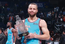 All-Star 2025: el Team Shaq se consagró con Curry como MVP Stephen Curry, el MVP del All-Star 2025.