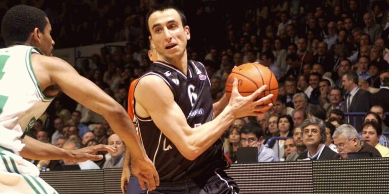 Emanuel Ginóbili, líder del Kinder Bologna en las primeras dos ediciones de la Euroliga.