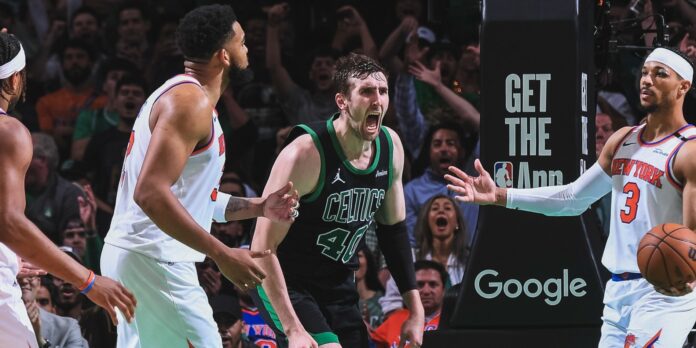 Luke Kornet fue una de las grandes figuras de Boston en el triunfo sobre New York Knicks para mantenerse con vida en la serie.