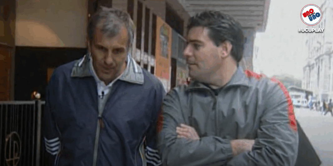 Diseño sin título Fabián Pérez junto a Zeljko Obradovic en su visita a Argentina para rememorar su carrera y su triunfo en el campeonaro mundial de básquet en 1990. UCU Vintage