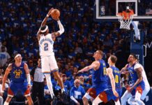 Indiana eliminó al lider del Este y OKC quedó a un paso de la clasificación Shai Gilgeous-Alexander en acción en la victoria del Thunder sobre los Nuggets para poner la serie 3-2.