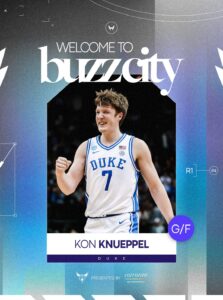 Los Charlotte Hornets le dan la bienvenida a su nuevo jugador, Kon Knueppel.