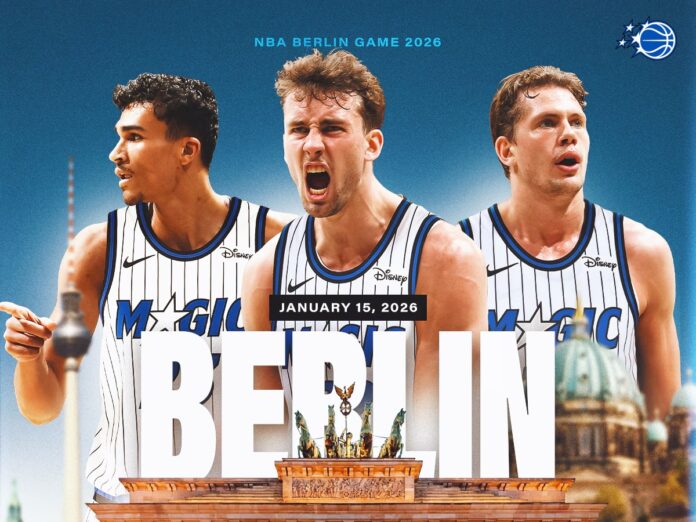 global-games-20250730 El póster del Magic sobre la llegada de la NBA a Berlín