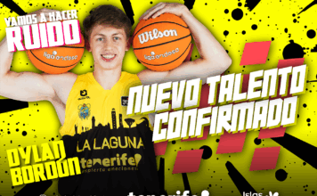 Dylan Bordón jugará en La Laguna Tenerife El póster con el que presentaron a Dylan Bordón