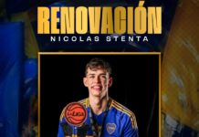 Nicolás Stenta vuelve a Boca tras su préstamo a San Lorenzo El póster anunciando la renovación de Nicolás Stenta.