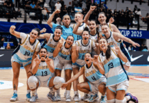 Sedes confirmadas para los torneos clasificatorios al Mundial 2026 El festejo de Argentina tras su primer triunfo en la FIBA AmeriCup 2025.