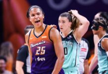 Phoenix dominó de la mano de Thomas y se metió en semifinales Alyssa Thomas festeja en el juego entre Sun y Liberty.