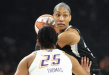 Las Aces dominaron a las Mercury y se quedaron con el segundo juego A'Ja Wilson fue una de las figuras para las Aces.