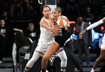 Las Aces fueron mejores en el cierre y se quedaron con el primer punto