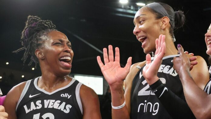 El festejo de las Aces tras la clasificación a las finales.