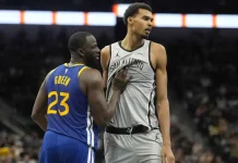 Víctor Wembanyama estará de baja por varias semanas Wembanyama choca con Draymond Green.