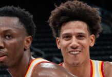 Los Raptors sorprendieron en Cleveland y Jalen Johnson rozó un cuádruple-doble: lo mejor de la jornada NBA Jalen Johnson fue la gran figura de la noche al rozar el cuádruple-doble en la victoria de Atlanta sobre Utah Jazz en la jornada de NBA.