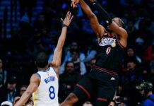 Cierres ajustados, palizas y un triple salvador: lo mejor de la noche en la NBA Tyrese Maxey le dio el triunfo a los Sixers con un tapón impresionante en una jornada corta pero intensa en la NBA.