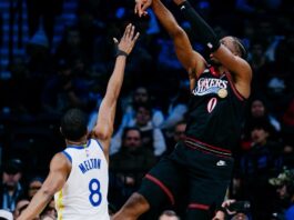 Tyrese Maxey le dio el triunfo a los Sixers con un tapón impresionante en una jornada corta pero intensa en la NBA.