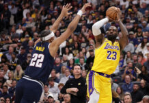 LeBron volvió a hacer historia: máximo anotador de tiros de campo de la NBA El tiro del récord de LeBron James. Foto: Getty Images.