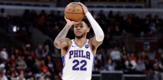 Anfernee Simons potenciará a los 76ers Anfernee Simons tira al aro.